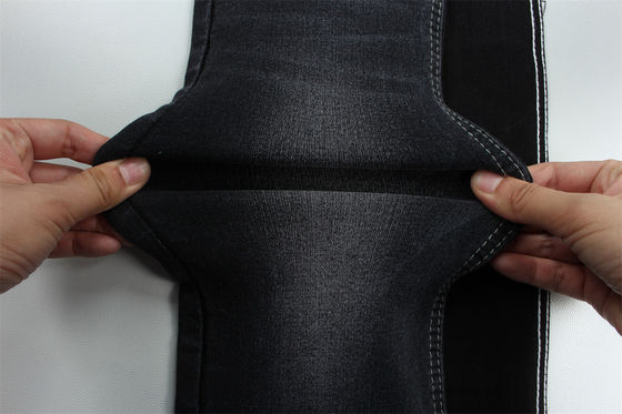 نسيج دينيم أسود أسود عالي التمدد منسوج من الليكرا ساتان