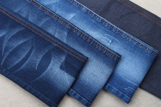 الزرقاء الداكنة Full Lycra Slub Denim Fabric للأطفال والنساء الجينز
