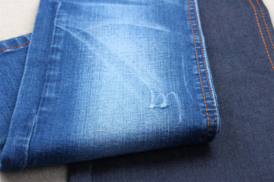 الزرقاء الداكنة Full Lycra Slub Denim Fabric للأطفال والنساء الجينز