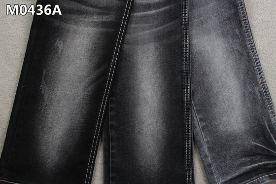 10.4 أوقية نسيج قطن بوليستر سبانديكس دينيم عالي الإمتداد 62/63 '' Sanforizing Black Backside