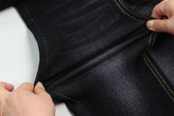 سعر جيد 11 أوز Warp Slub Black Denim Fabric For Man الجينز عالية التمدد الانترنت