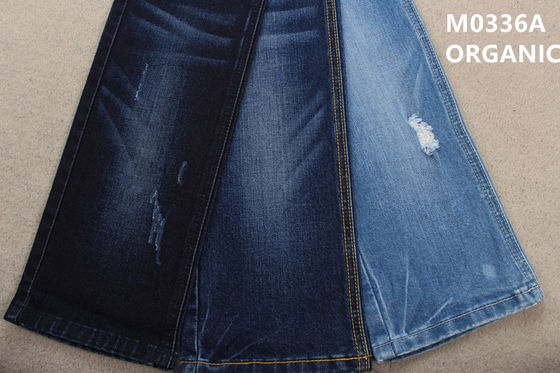 سعر جيد 10.6oz 359gsm صديقة للبيئة القطن العضوي المكسور نسيج قطني طويل الدينيم الانترنت